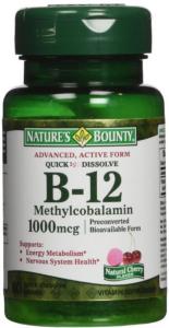 Nature's Bounty Vitamin B 12, Methylcobalamin, 1000 Mcg, Quick Dissolve Tablets