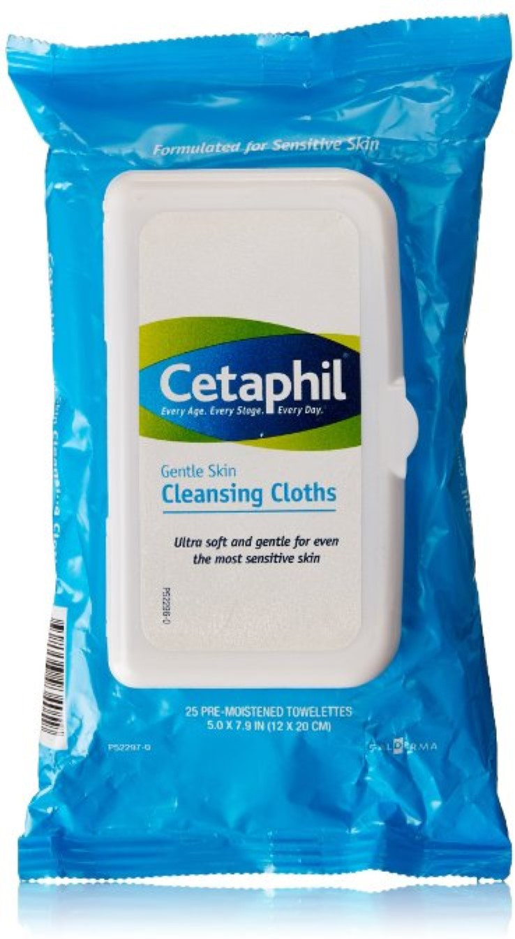 Cetaphil Gentle Skin Face Cleansing Cloths, 25 Pre-Moistened Cloths