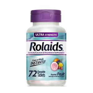 Rolaids Antacid/Calcium & Magnesium Supplement Chewable Tablets Ultra Strength Assorted Fruit