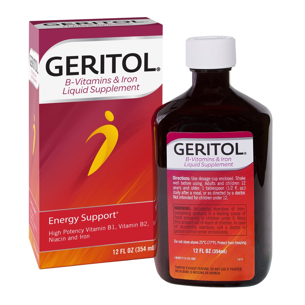 Geritol Liquid Vitamin And Iron Energy Support Supplement