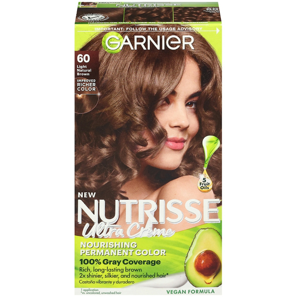 Nutrisse Garnier Permanent Hair Color, Ultra Creme, Light Natural Brown 60