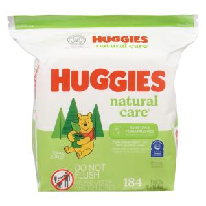 Huggies Natural Care Sensitive Baby Wipes, Unscented, 1 Refill Pack Fragrance Free