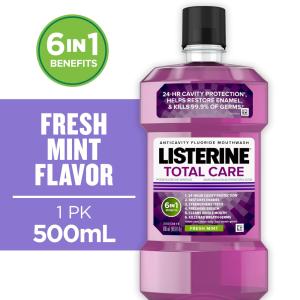 Listerine Total Care Fresh Mint Anticavity Fluoride Mouthwash, 16.9 Fl Oz