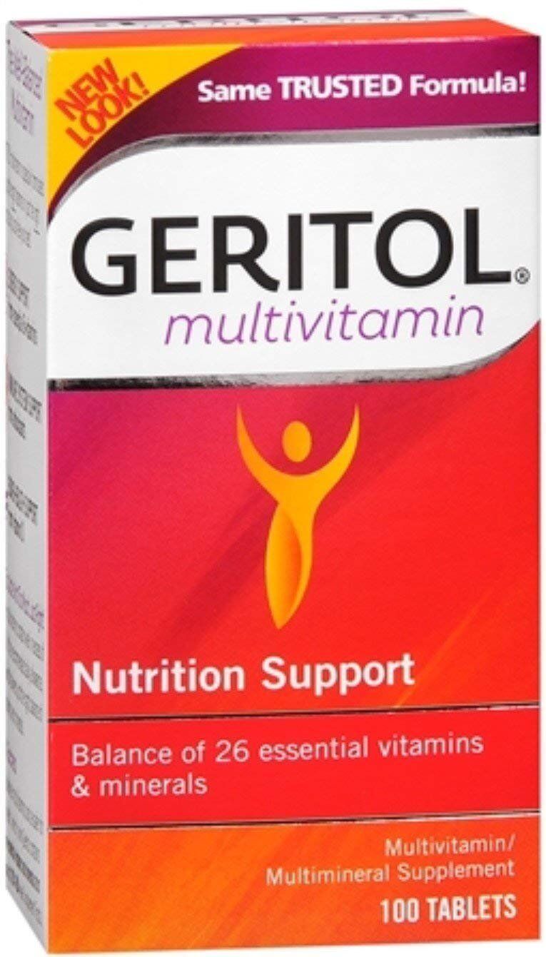 Geritol Multivitamin Multimineral Nutrition Support Tablets 100 Count
