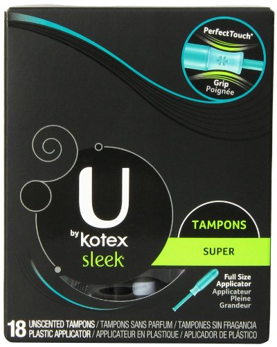 U by Kotex Sleek Tampons, Plastic, Super, Unscented