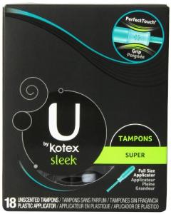 U by Kotex Sleek Tampons, Plastic, Super, Unscented
