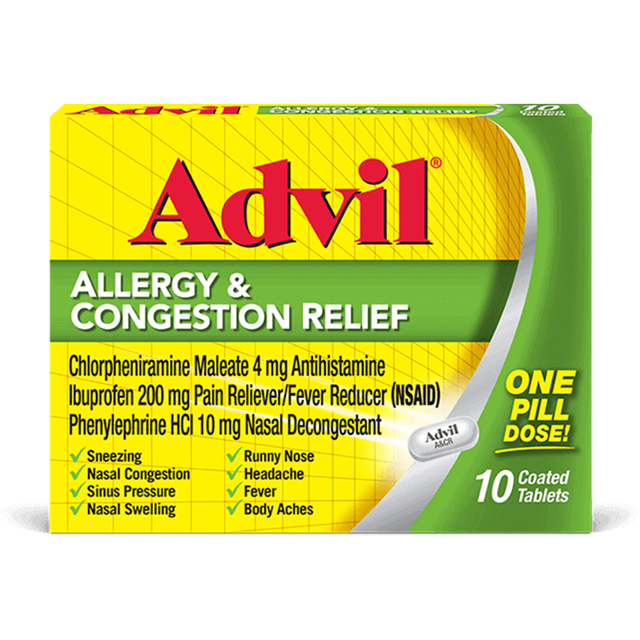 Advil Allergy And Congestion Relief Coated Tablets