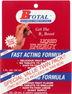 Sublingual Products B Total Liquid Energy, Fruit Flavor, Twin Pack 1 Oz