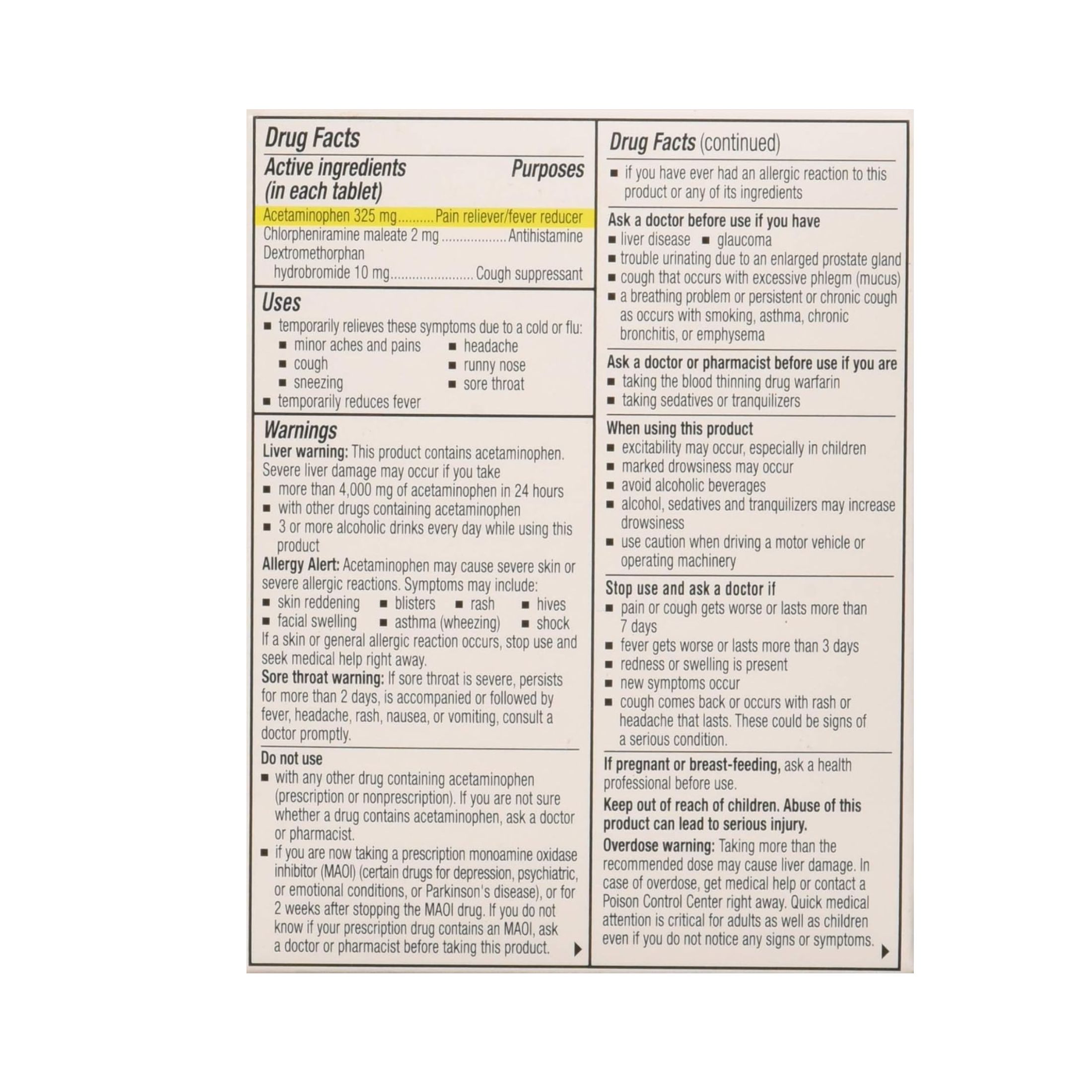 Coricidin HBP Maximum Strength Flu Tablets 20 Ct Box