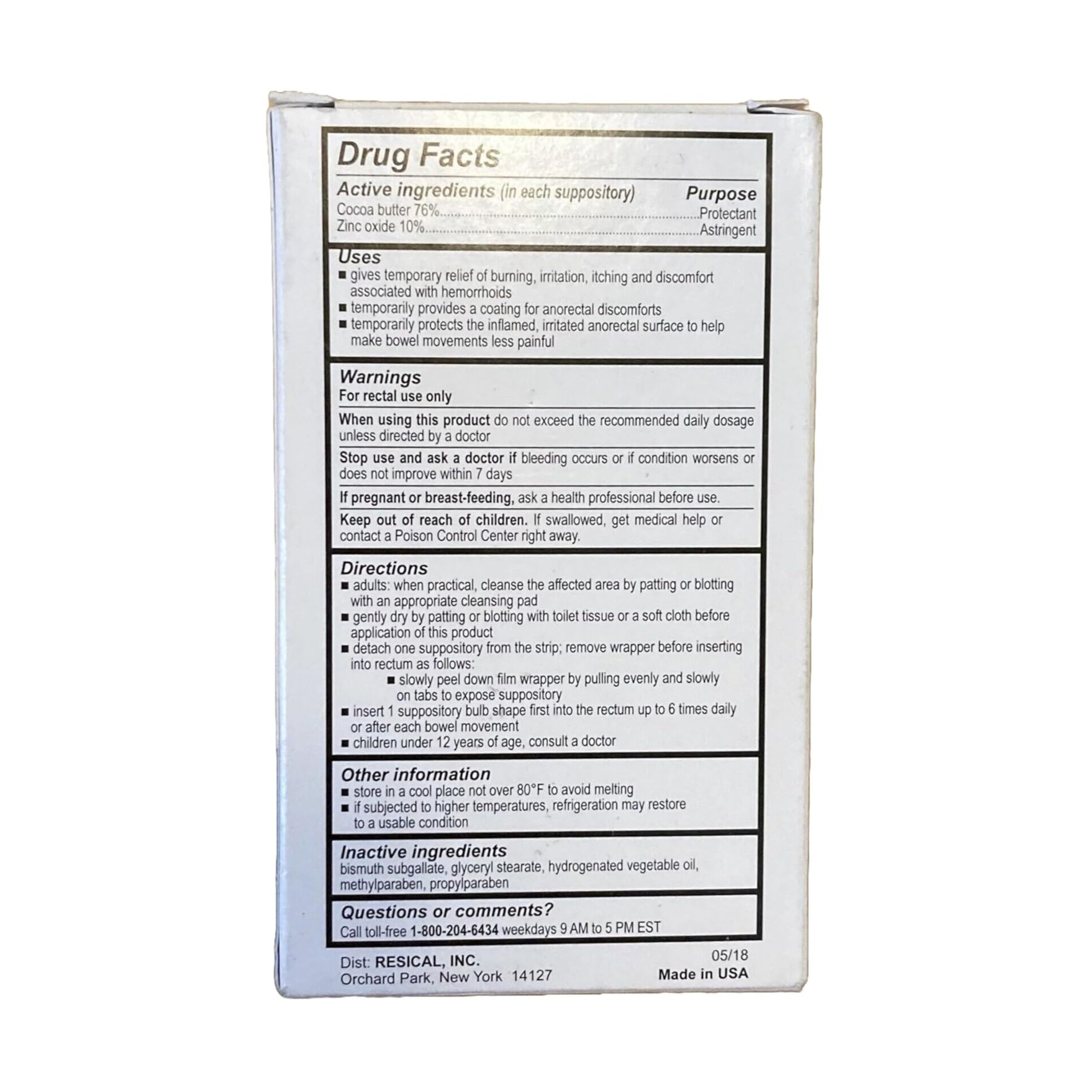 Calmol 4 Hemorrhoidal Suppositories