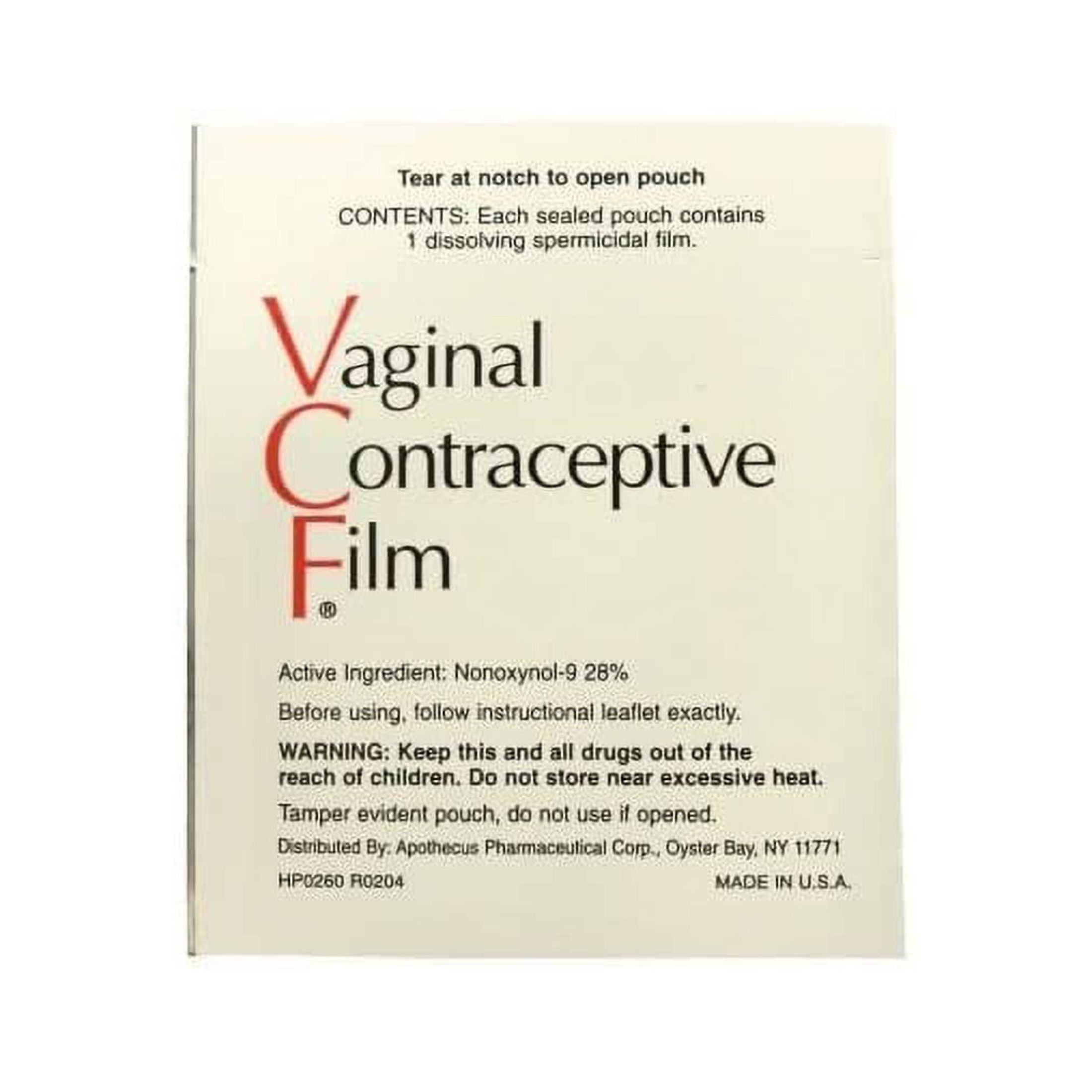 VCF Dissolving Vaginal Contraceptive Films