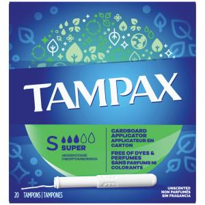 Tampax Cardboard Applicator Super Absorbency Tampons