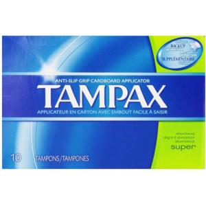 Tampax Cardboard Applicator Tampons Super Absorbency