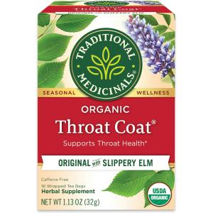 Traditional Medicinals Herbal Supplement, Organic, Original With Slippery Elm, Throat Coat, Tea Bags