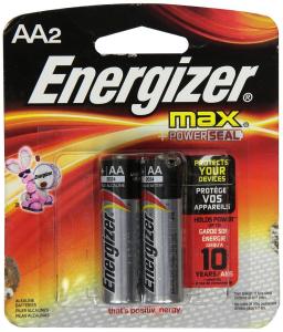 Energizer MAX Alkaline Batteries, 2 Batteries/Pack 2 Batteries/AA Battery