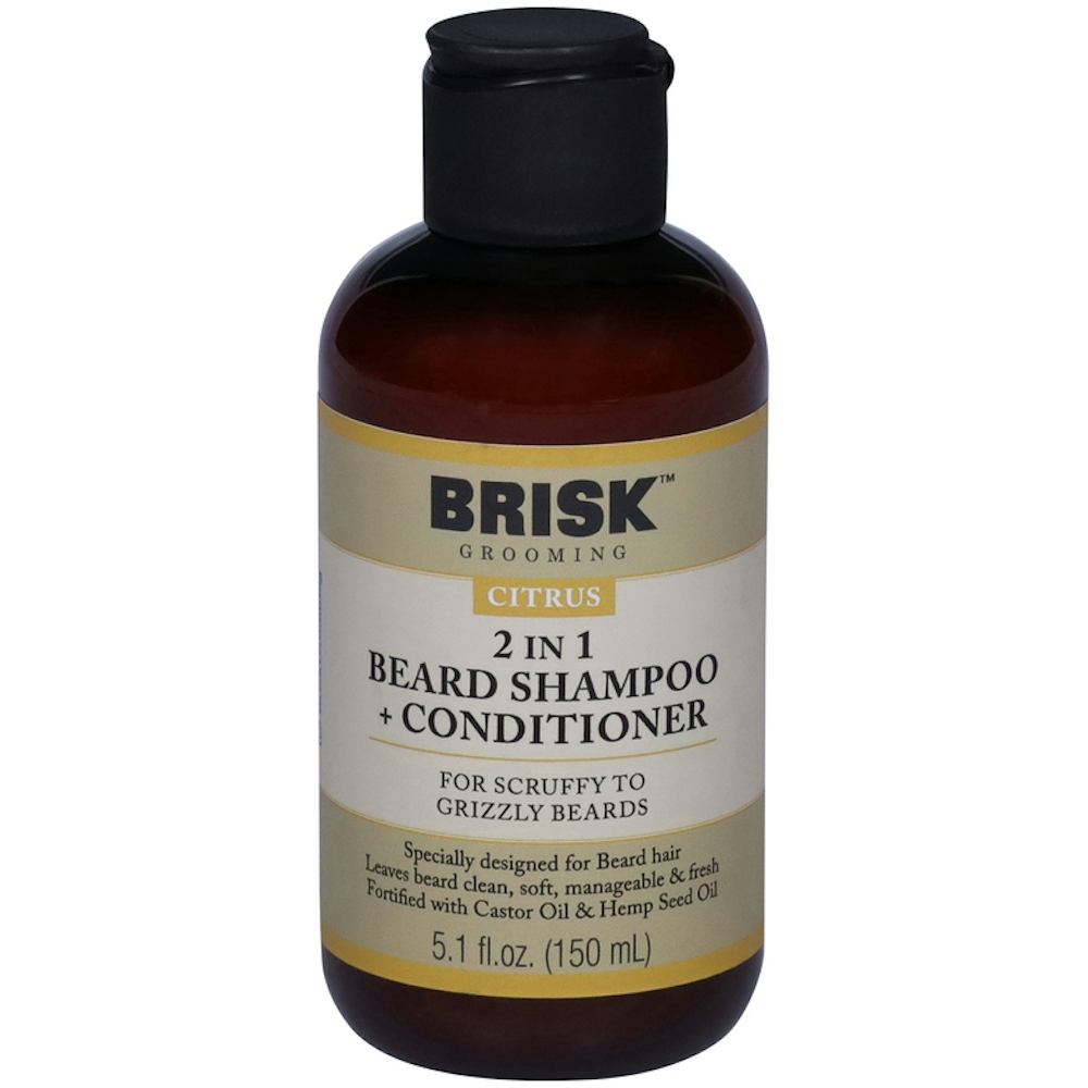 Brisk Grooming Beard Shampoo + Conditioner, Citrus, 2 In 1 5.1 Fl Oz