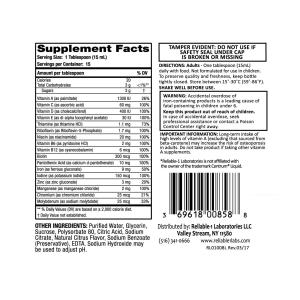 Reliable-1 Laboratories Multi Vite Liquid Natural Citrus Flavor - 8 Oz