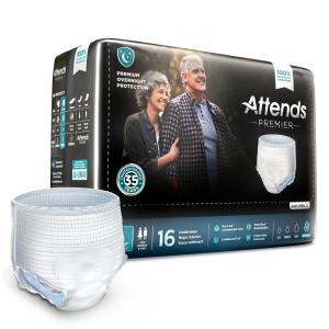 Attends Premier Disposable Underwear Pull On With Tear Away Seams Large, ALI-UW30, Overnight