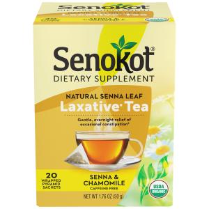 Senokot Natural Senna Leaf Laxative Tea Wrapped Pyramid Sachets