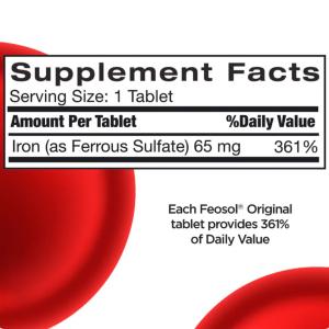 Feosol Original Ferrous Sulfate Iron Supplement Tablets