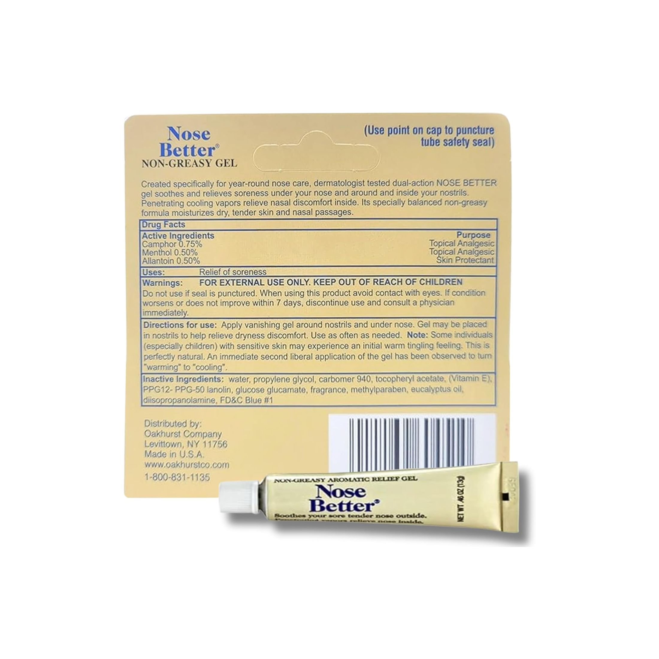 Nose Better Non-Greasy Aromatic Relief Gel, 0.46 Oz