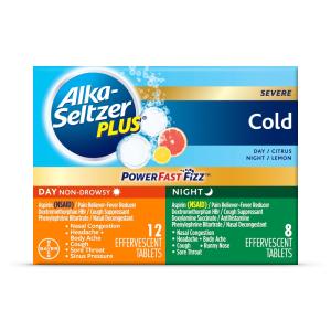 Alka-Seltzer Plus Power Fast Fizz Effervescent Tablets Day/Night Severe Citrus/Lemon Cold