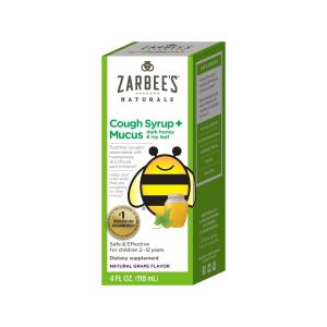 Zarbee's Naturals Dark Honey Natural Grape Flavor Cough Syrup 4 Fl Oz Box