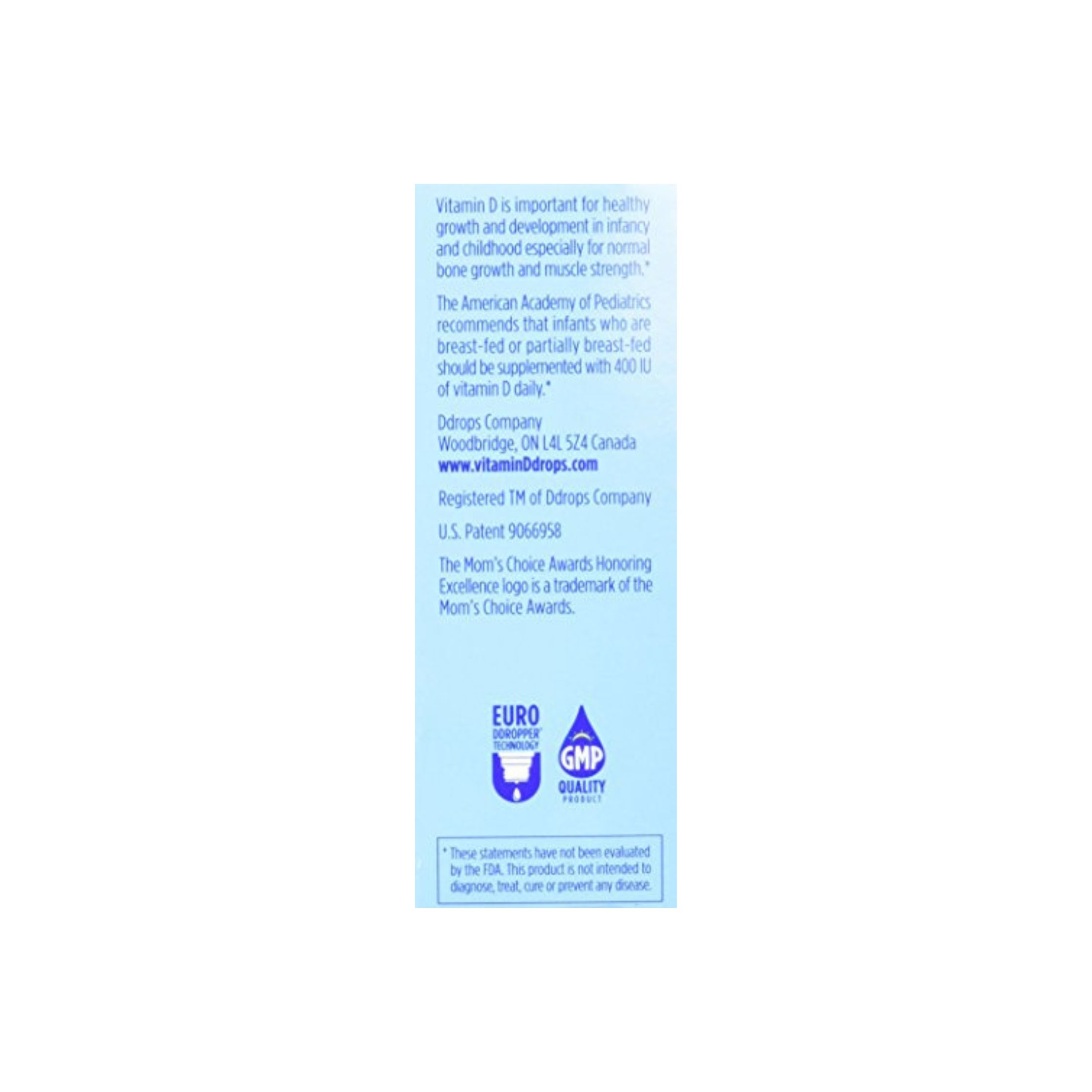 Ddrops Baby Vitamin D 400 IU Liquid Drops - 0.08 Fl Oz