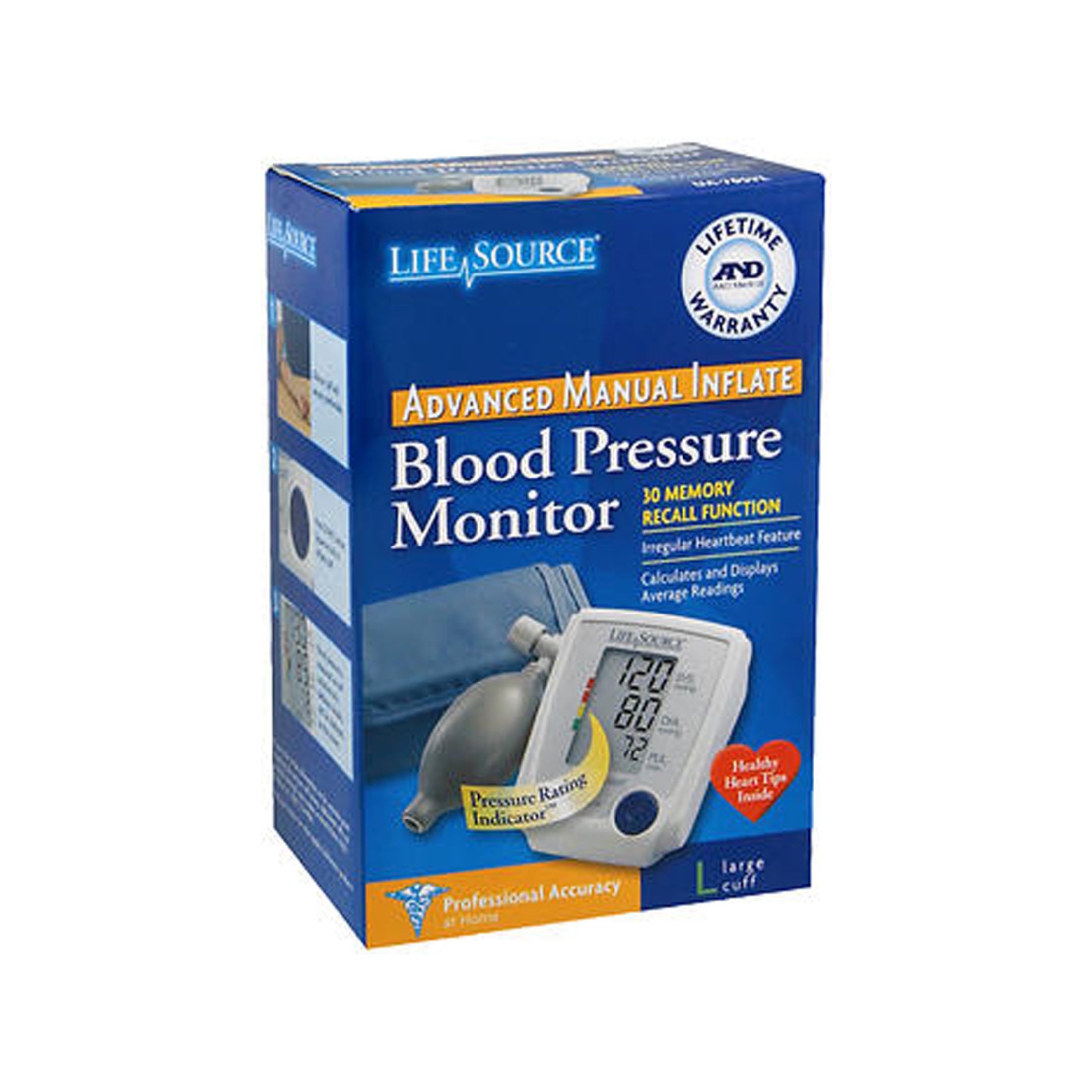 LifeSource Advanced Manual Inflate Blood Pressure Monitor Large Cuff