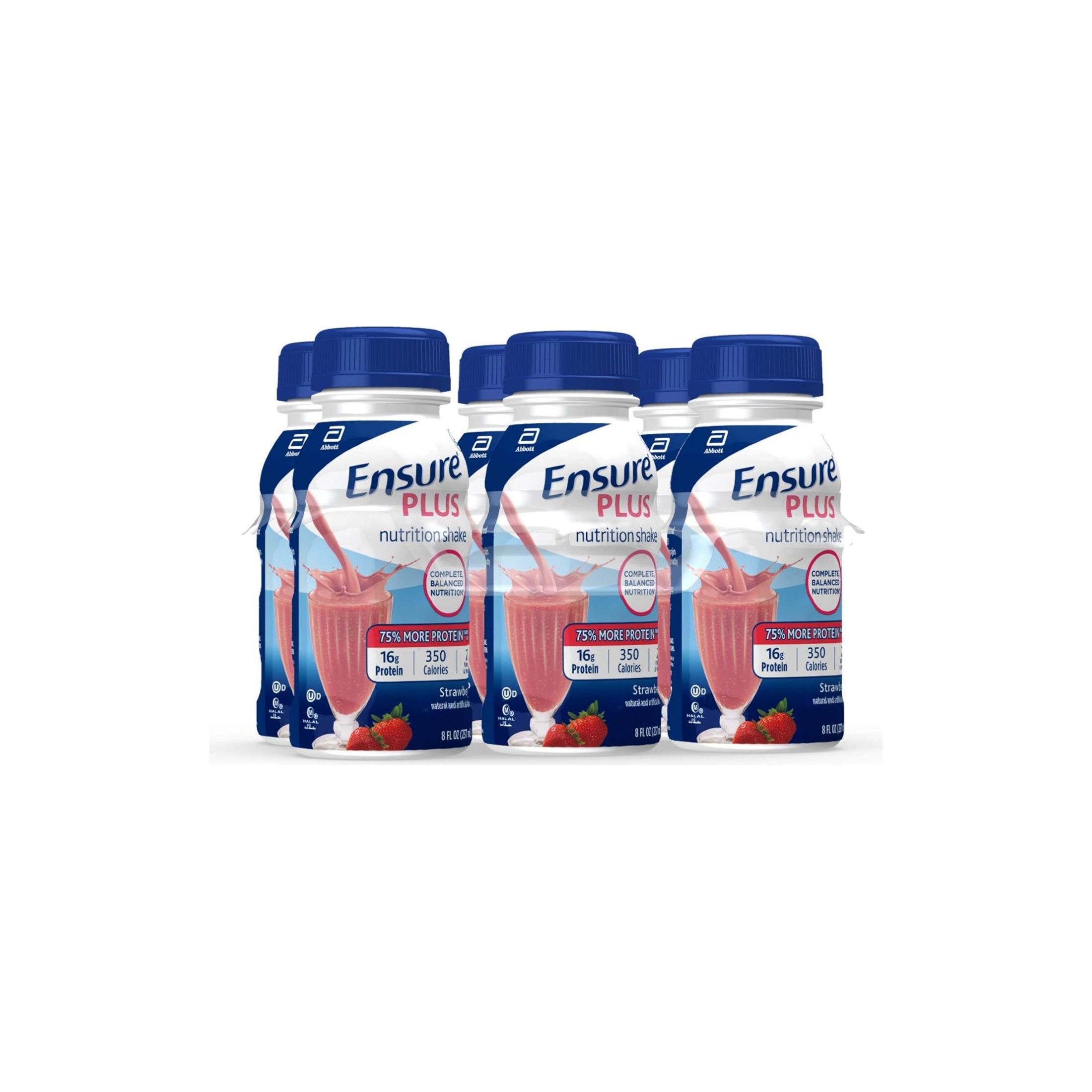 Ensure High Protein Drink Plus Institute-Use Strawberry Bottle, 8 Oz