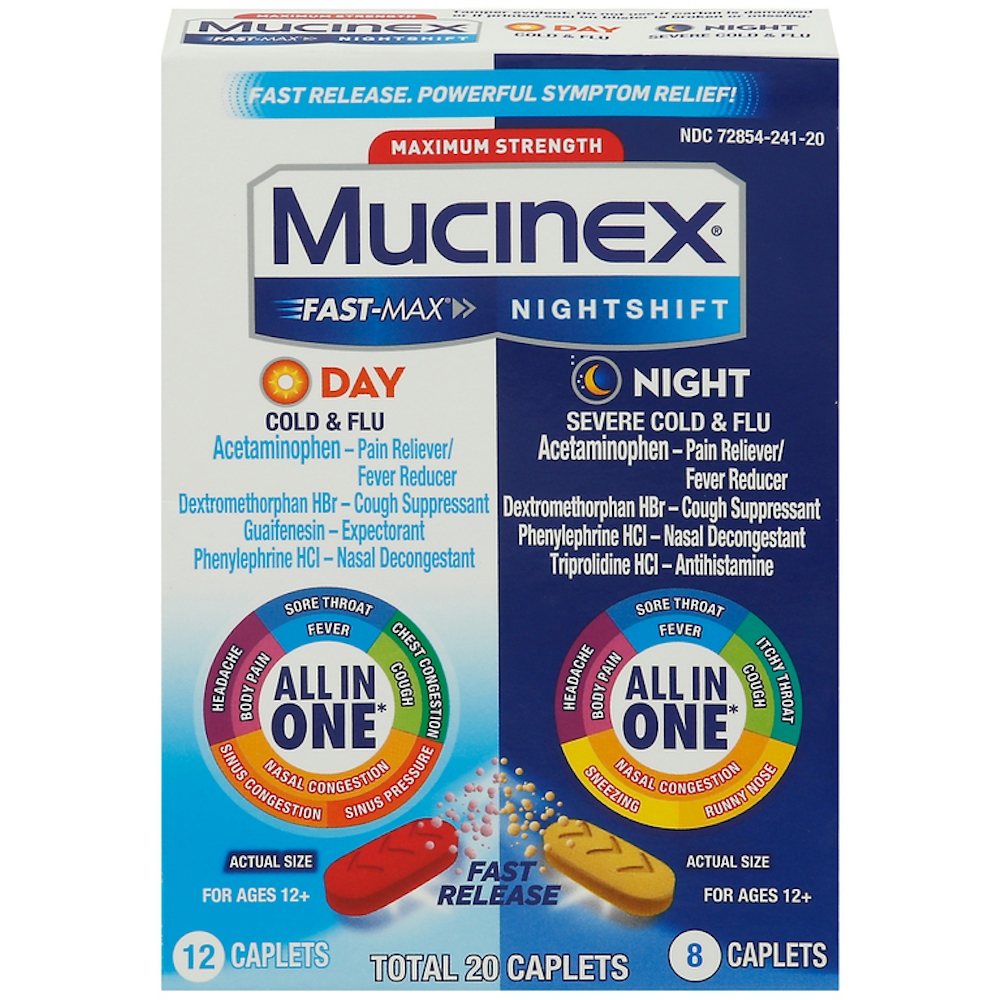 Mucinex Fast Max/Nightshift Day/Night Maximum Strength Cold & Flu