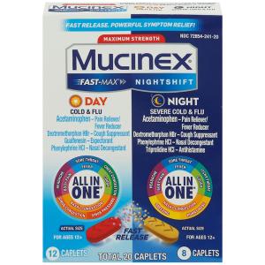 Mucinex Fast Max/Nightshift Day/Night Maximum Strength Cold & Flu