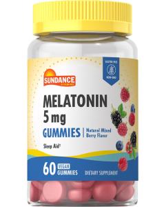 Sundance Vitamins Melatonin Vegan Gummies Natural Mixed Berry Flavor
