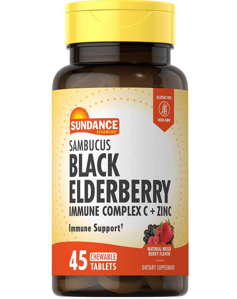 Sundance Vitamins Sambucus Black Elderberry Chewable Tablets