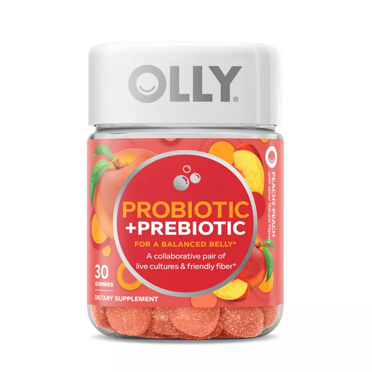 Olly Probiotic + Prebiotic Gummies - Peachy Peach - 30ct