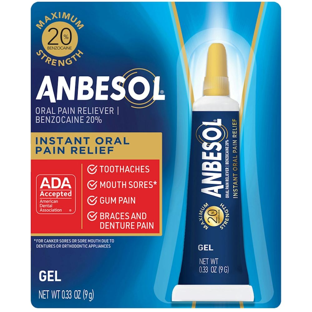 Anbesol Maximum Strength Gel, Instant Oral Pain Relief 0.33 Oz