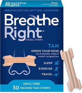 Breathe Right Nasal Strips Original Tan Small/Medium