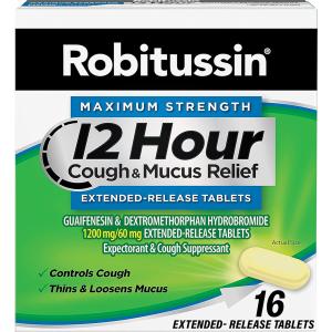 Robitussin Maximum Strength 12 Hour Cough And Mucus Relief Tablets