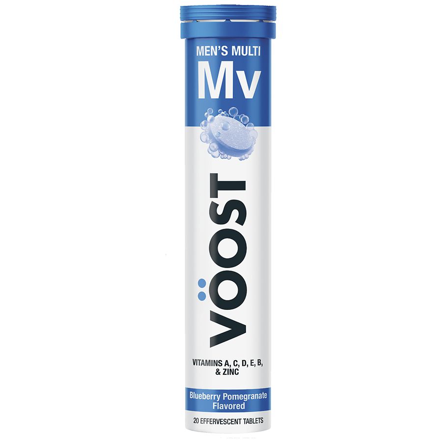 Voost Men S Multivitamin Effervescent Tablets Blueberry Pomegranate Flavored
