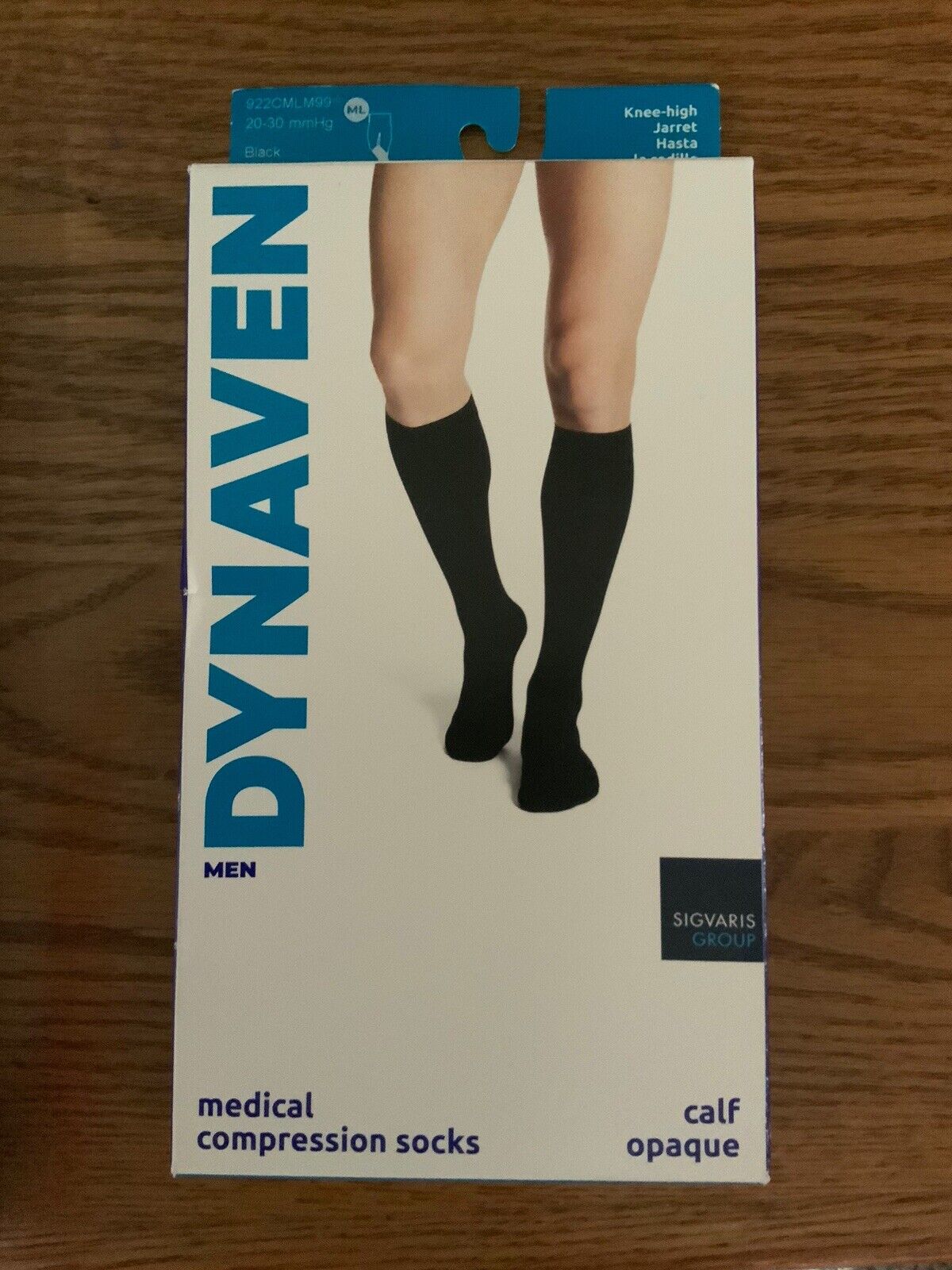 Sigvaris Dynaven Opaque Ribbed Men's Knee High 20-30 mmHg