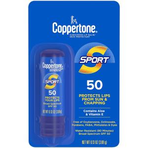 Coppertone Broad Spectrum SPF 50 Sport Sunscreen Lip Balm 0.13 Oz