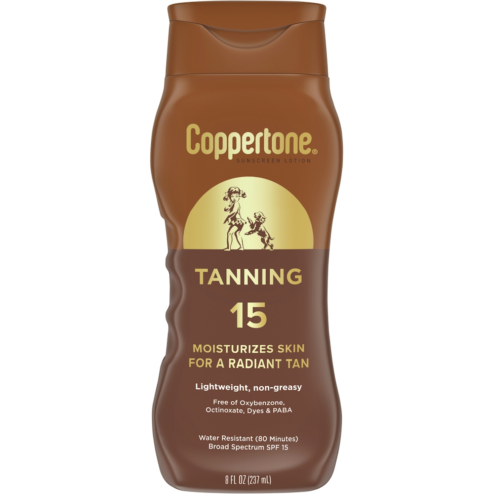Coppertone Sunscreen Lotion, Tanning, Broad Spectrum SPF 15 8 Fl Oz