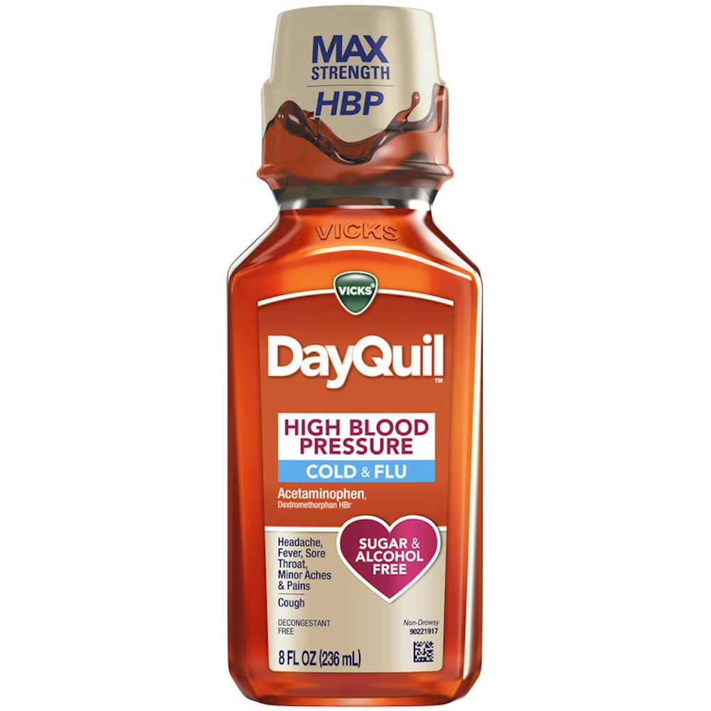 Vicks Cold & Flu, High Blood Pressure, Max Strength 8 Fl Oz