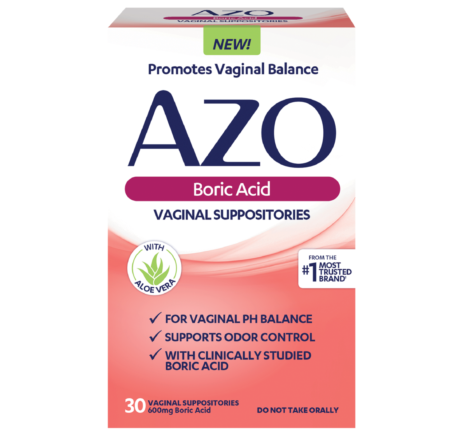 Azo Boric Acid, Vaginal Suppositories, 600 Mg, 30 Suppositories
