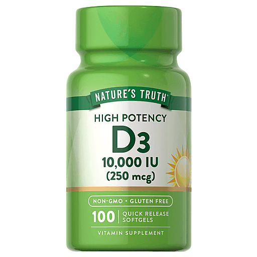 Nature's Truth Vitamin D3, High Potency, 250 Mcg, Quick Release Softgels