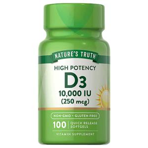 Nature's Truth Vitamin D3, High Potency, 250 Mcg, Quick Release Softgels