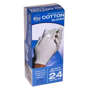 Cara Moisturizing Eczema Cotton Gloves, Large, 24 Pair