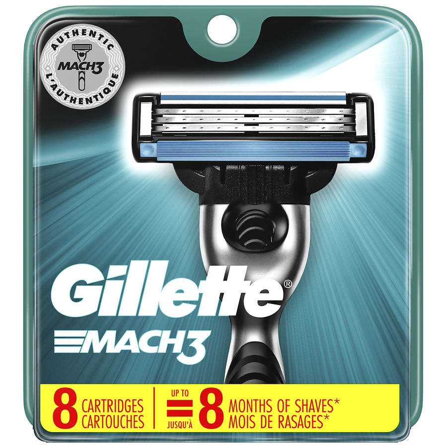 Gillette Mach3 Men's Razor Blades, 8 Blade Refills