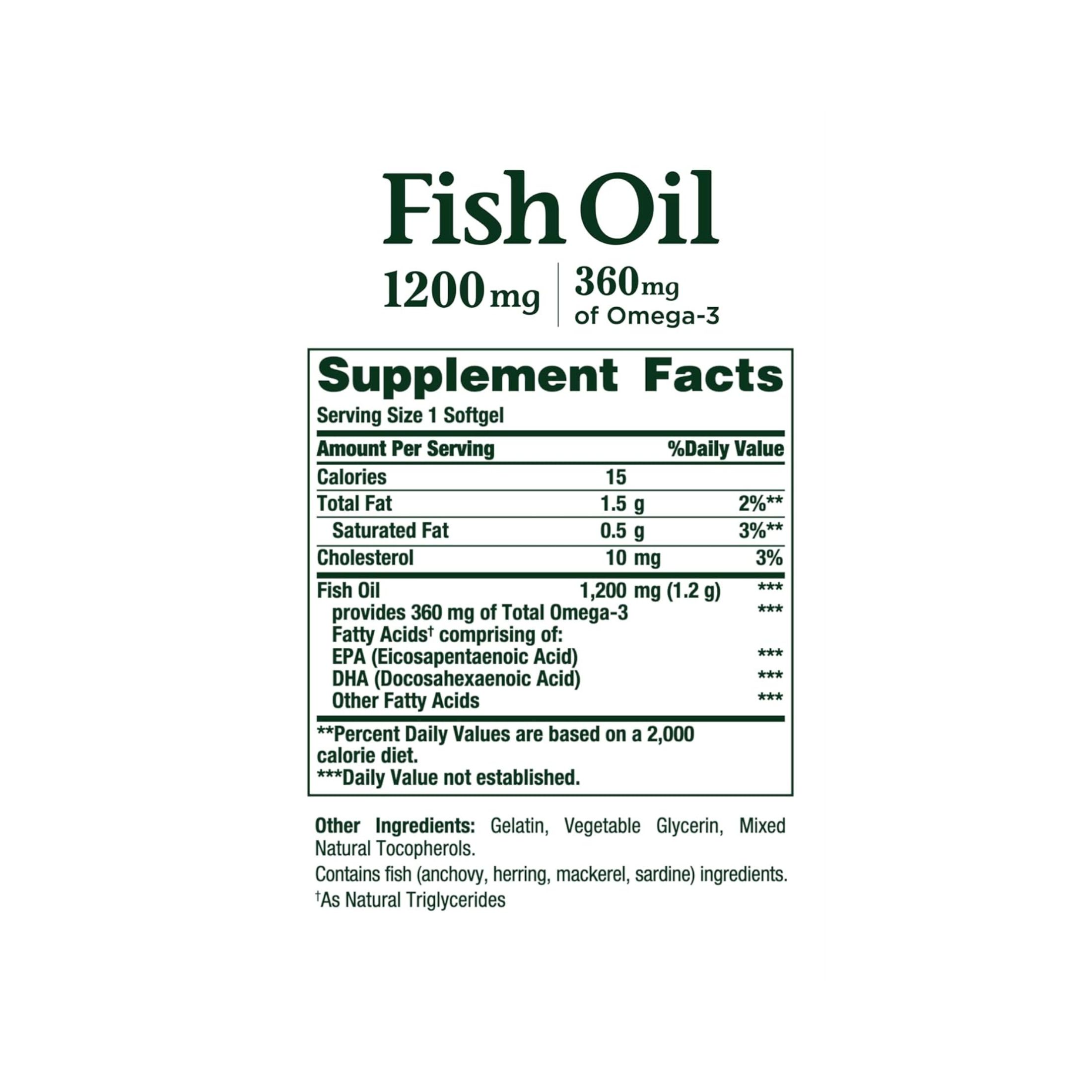 Nature's Bounty Fish Oil Dietary Supplement, 1200 Mg