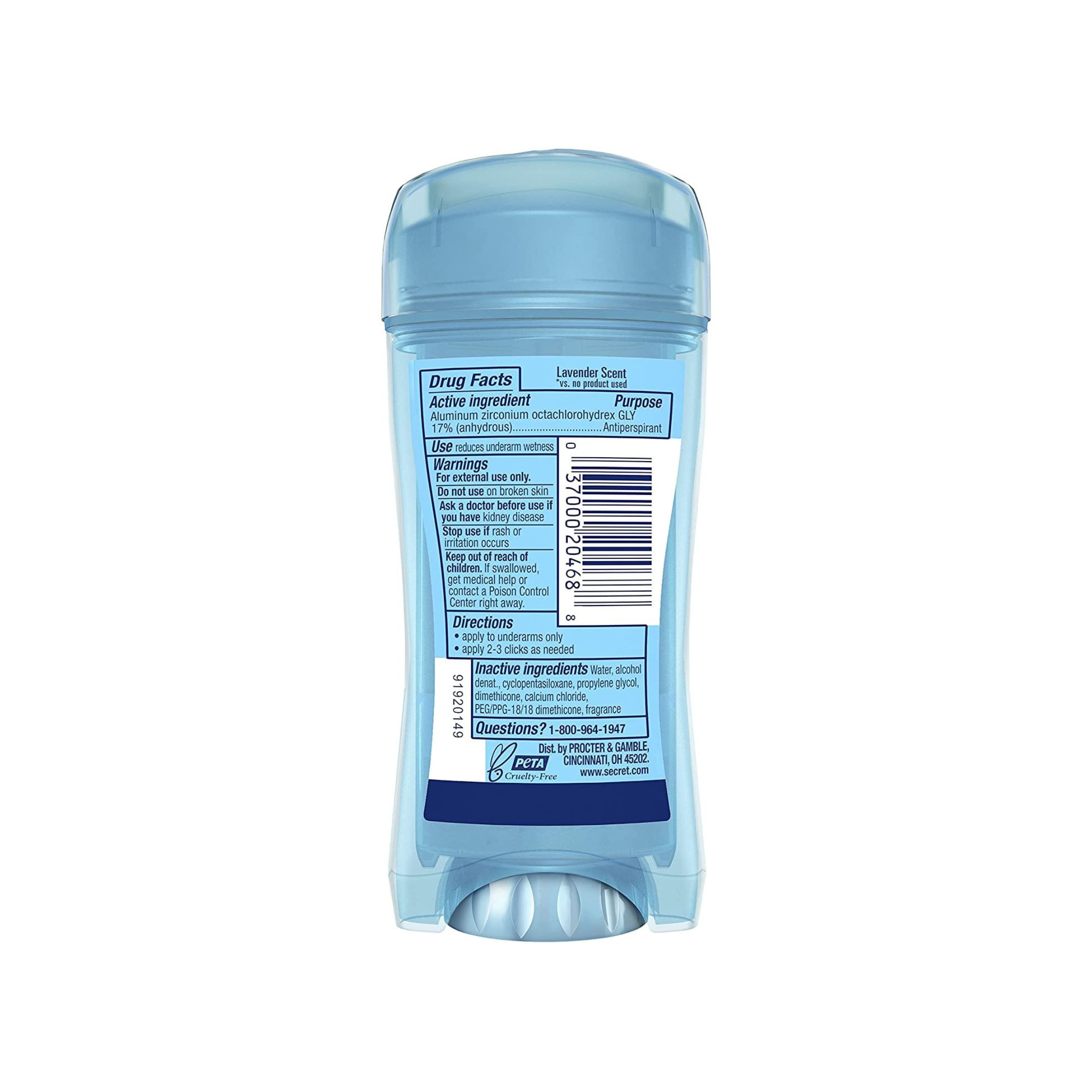 Secret Antiperspirant/Deodorant, Relaxing Lavender, Clear Gel